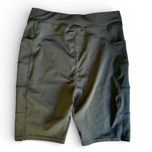 POP Fit Stella Shorts High Waist Athletic/Bicycle/Workout Sz XL Black - Picture 2 of 6